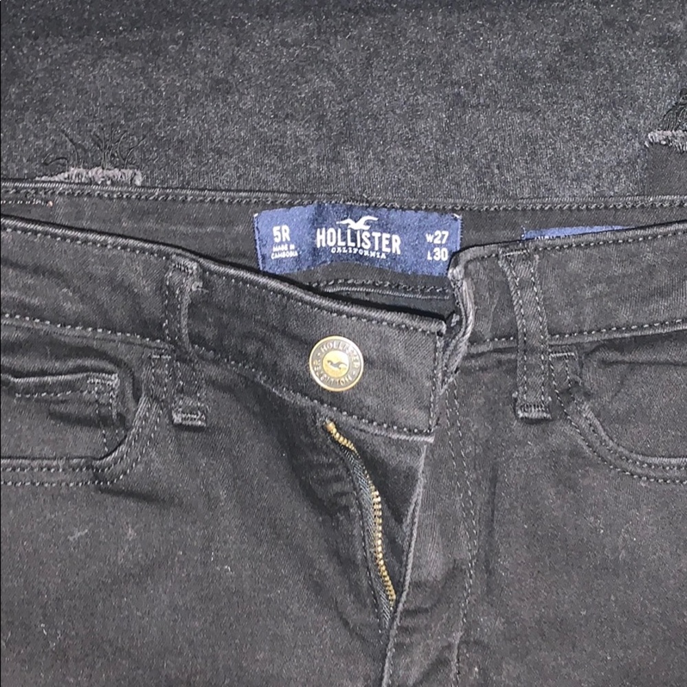 hollister black ripped jeans